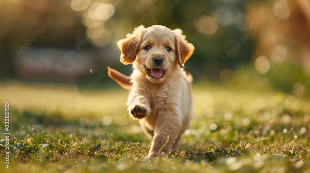 A playful puppy chasing its tail in a lush green meadow, capturing the joy and exuberance of youth. A playful puppy chasing its tail in a lush green meadow, capturing the joy and exuberance of youth.