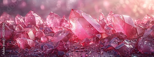 Abstract background of pink crystals. 3d rendering,