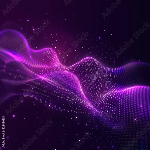 Digital purple particles wave and light abstract background with shining dots stars. Job ID: 36c685d3-04d7-42ae-a9f5-648ae087bfe3