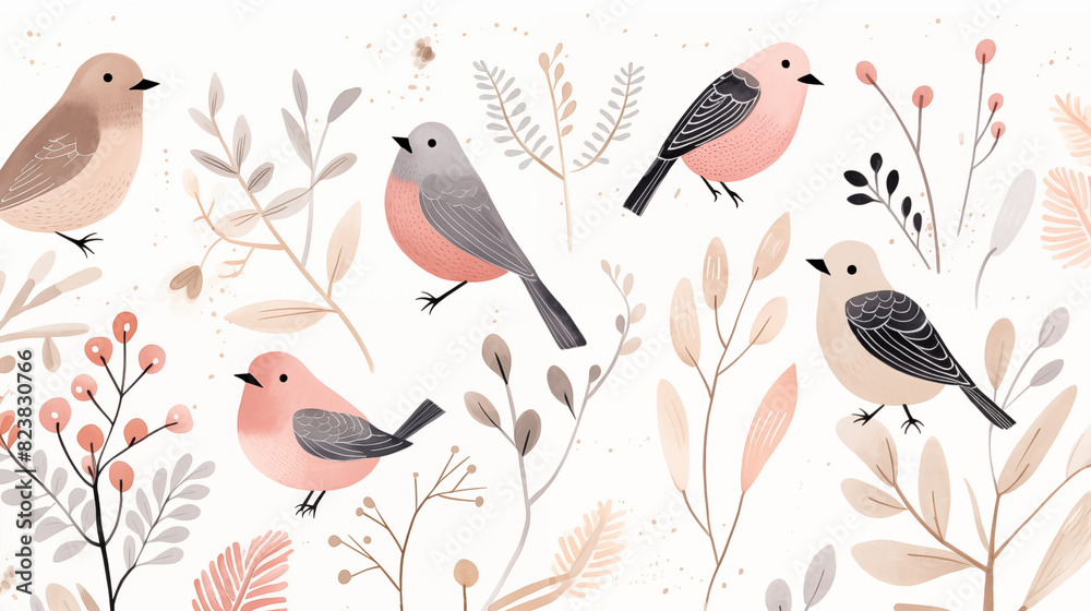 Abstract Image, Floral, Birds, Wallpaper, Background, Cell Phone and Smartphone Cover, Computer Screen, Cell Phone and Smartphone Screen, 16:9 Format - PNG Abstract Image, Floral, Birds, Wallpaper, Background, Cell Phone and Smartphone Cover, Computer Screen, Cell Phone and Smartphone Screen, 16:9 Format - PNG