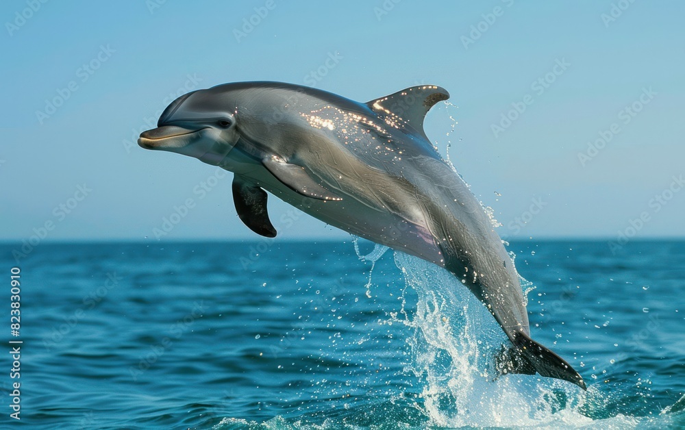 Fototapeta premium Leaping Dolphin in the Ocean