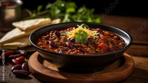 Warm comforting chili bowl