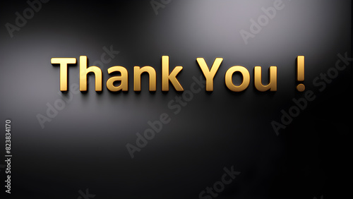 Thank You text on black or Dark background