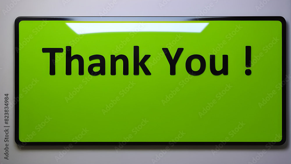 Thank You text on the Green background Thank You text on the Green background