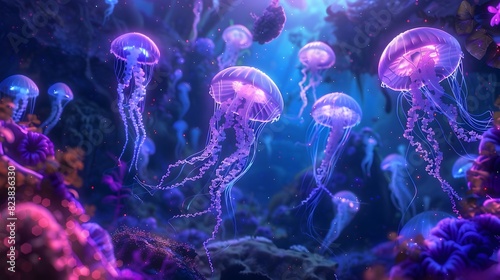 Bioluminescent 3D Ecosystem with Glowing Creatures and Dreamlike Atmosphere © TNP