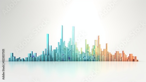 3d business growth arrow on white background illustrating financial success and market investment analysis with profit chart data and professional economic strategy.  