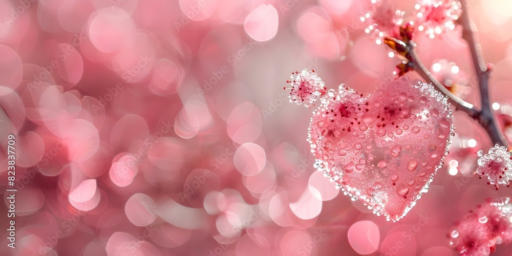 Romantic Pink Bokeh Background with Heart Symbols in Light Pink and ...
