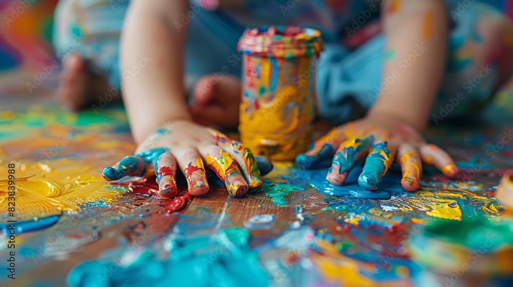 A close-up photo of a child's hands carefully crafting a piece of art, showcasing their creativity and innocence. A close-up photo of a child's hands carefully crafting a piece of art, showcasing their creativity and innocence.