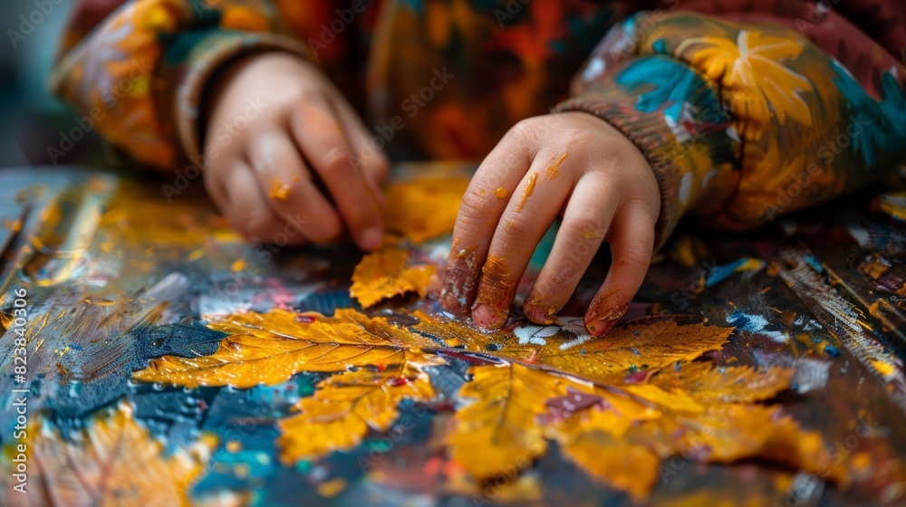 A close-up photo of a child's hands carefully crafting a piece of art, showcasing their creativity and innocence. A close-up photo of a child's hands carefully crafting a piece of art, showcasing their creativity and innocence.