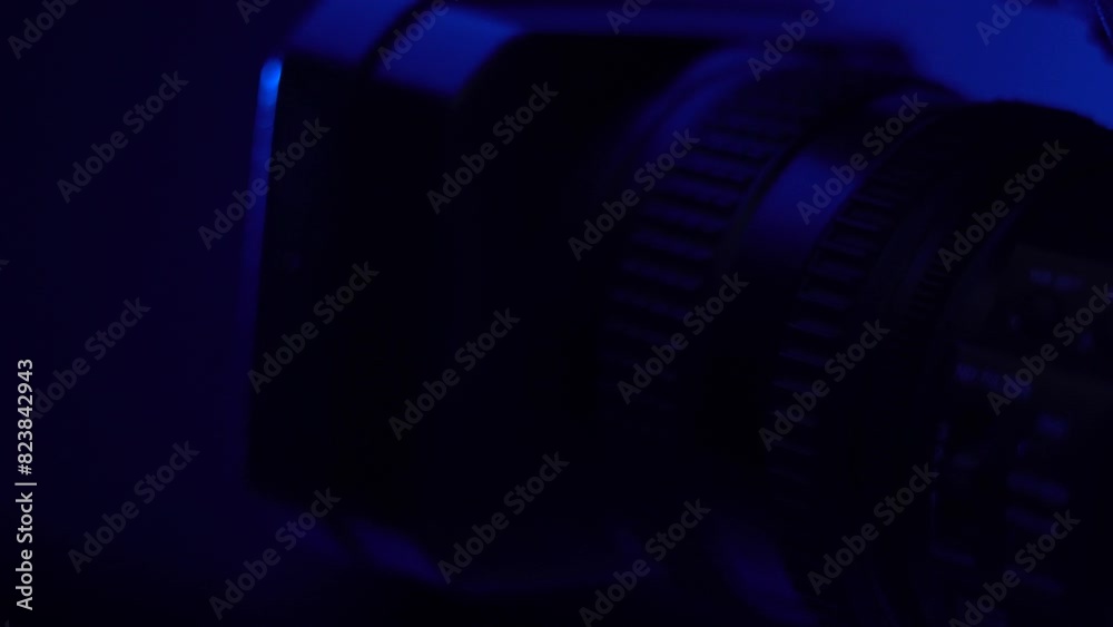 Video camera panorama in blue light