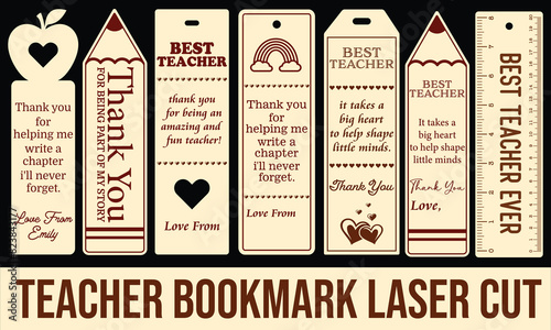 teacher bookmark laser cut bundle