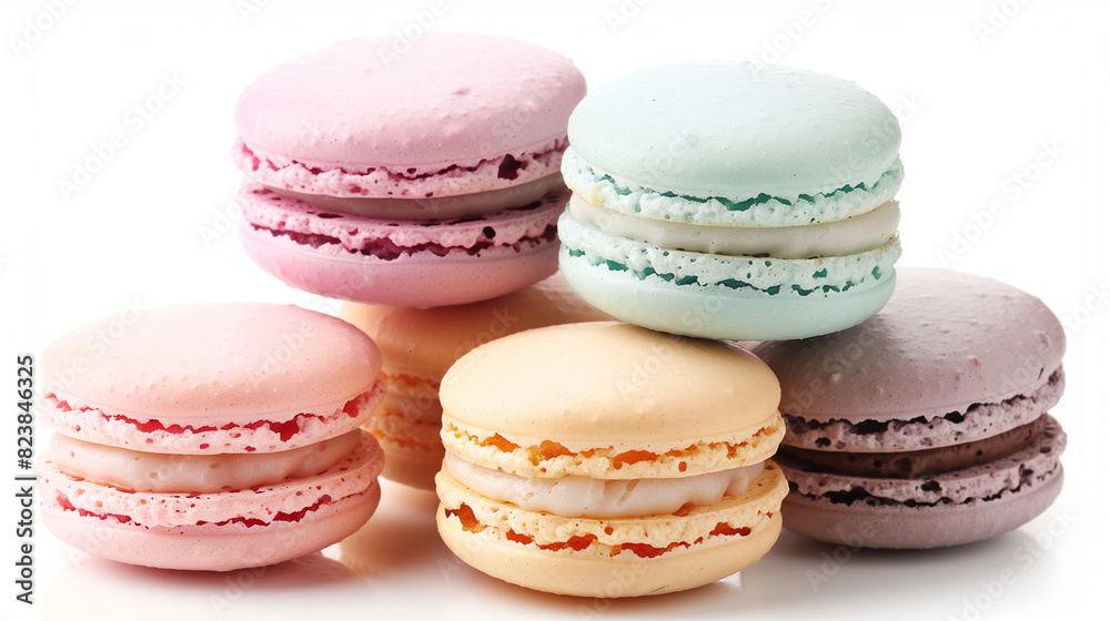 Colorful Macaroons Stacked on Top Colorful Macaroons Stacked on Top
