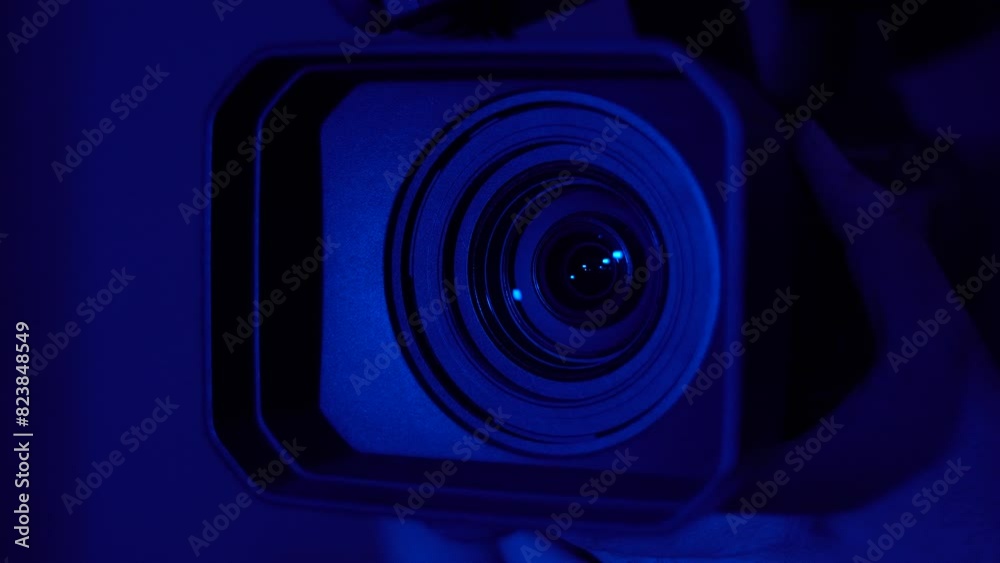 Professional Studio Video Camera Panning And Zooming Video Camcorder Lens