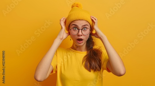 Young Woman's Surprised Expression photo