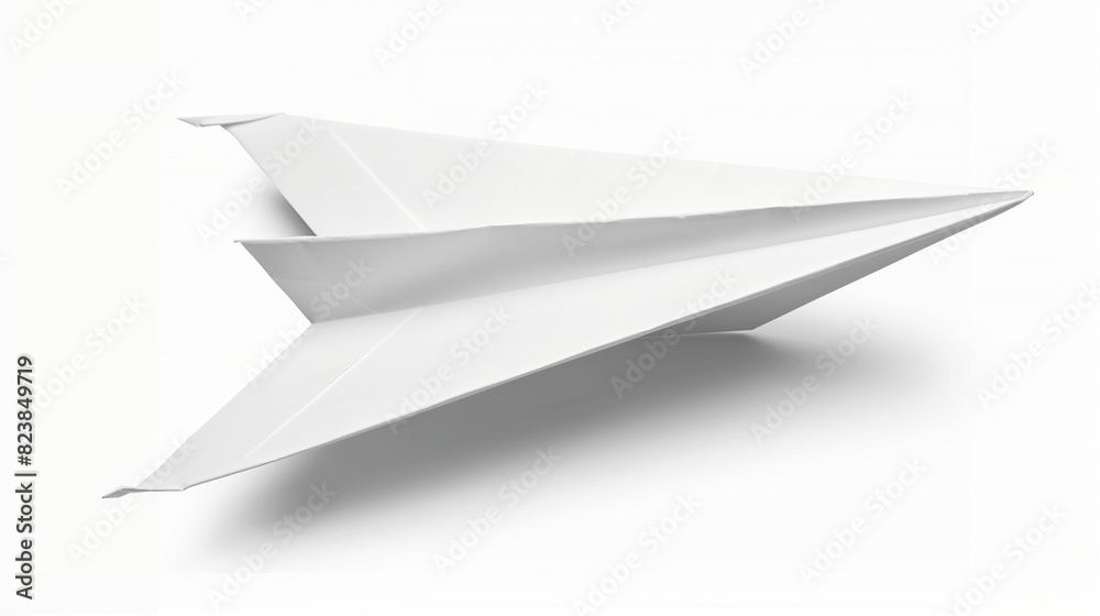White Paper Airplane on White Background White Paper Airplane on White Background