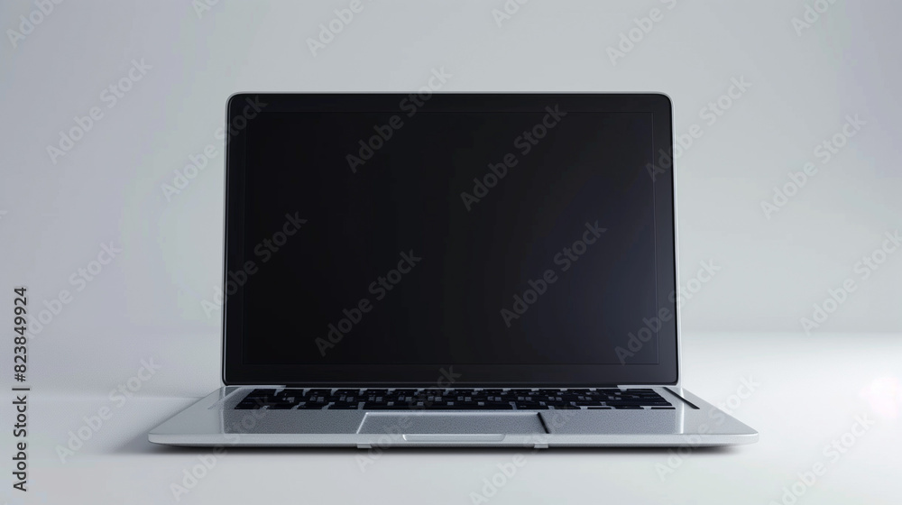 Open Laptop Computer on White Table