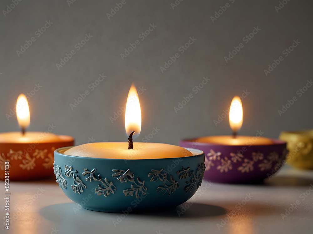Festival of lights, candle decorative element in white background design. Festival of lights, candle decorative element in white background design.