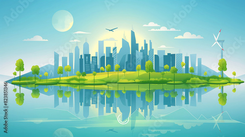 New Green Building Landscape Background.