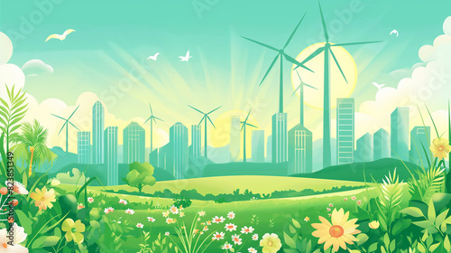 New Green Building Landscape Background.