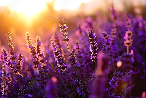 lavender field at sunset