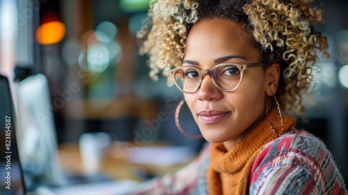 Woman With Glasses Looking at Computer Screen