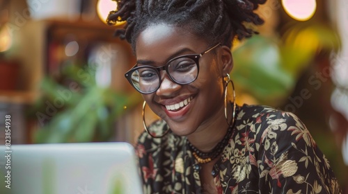 Woman With Glasses Looking at Computer Screen