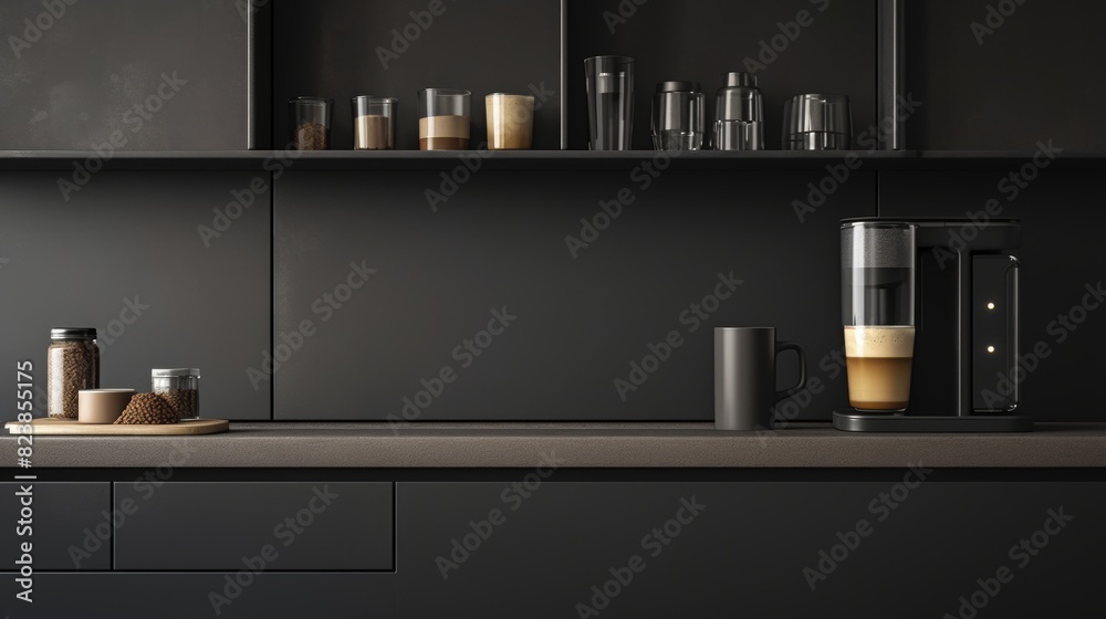 Minimalist Home Coffee Station with Single Cup Brewer and Organized Coffee Pods for a Modern Kitchen Design Minimalist Home Coffee Station with Single Cup Brewer and Organized Coffee Pods for a Modern Kitchen Design