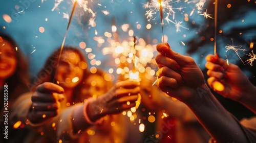 Two Individuals Holding Sparklers