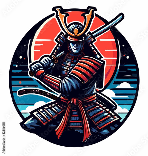 Retro Vintage Samuraj - vector