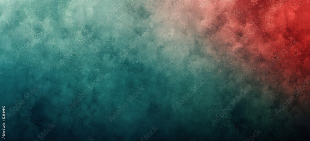Fototapeta premium Grunge, grainy texture background, Abstract gradient with texture, red to teal color shift, smooth and grainy
