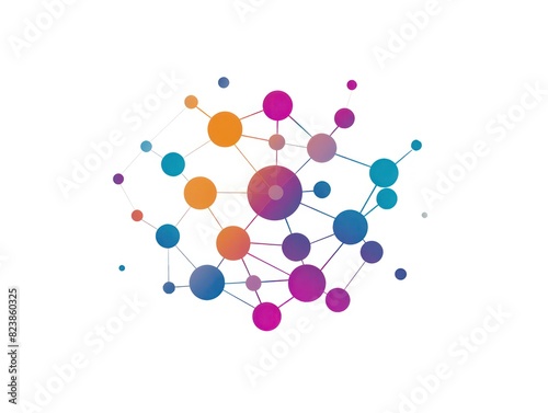 network knowledge graph, modern clean logo design white background