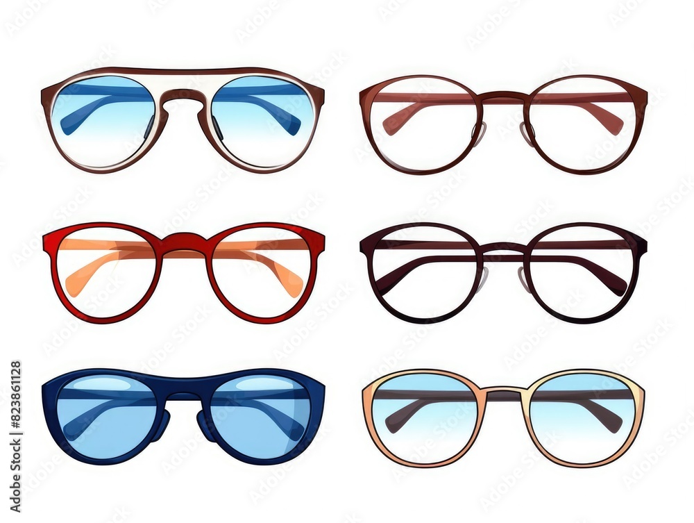 Glasses illustration isolated on white background