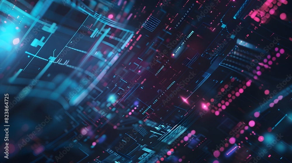 Abstract digital background with vibrant blue and pink hues representing data flow, neural networks, and AI technology. Abstract digital background with vibrant blue and pink hues representing data flow, neural networks, and AI technology.