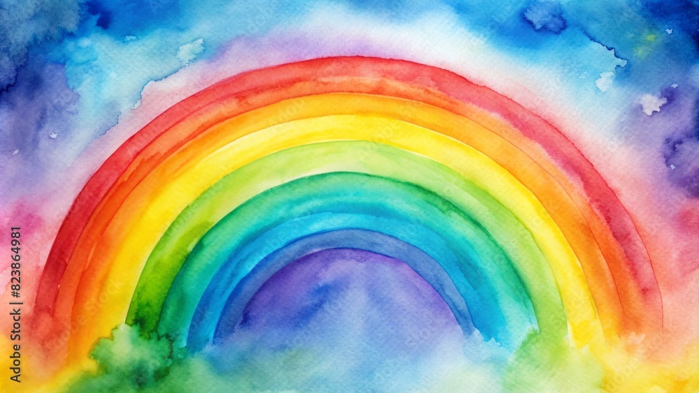 Rainbow watercolor background.