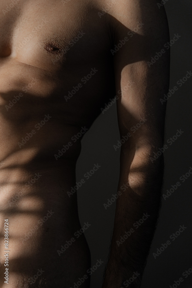 Naked Body Side In Abstract Light And Shadows Naked Body Side In Abstract Light And Shadows