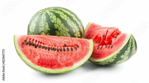 water melon isolated on white background. full depth of field. Generative AI