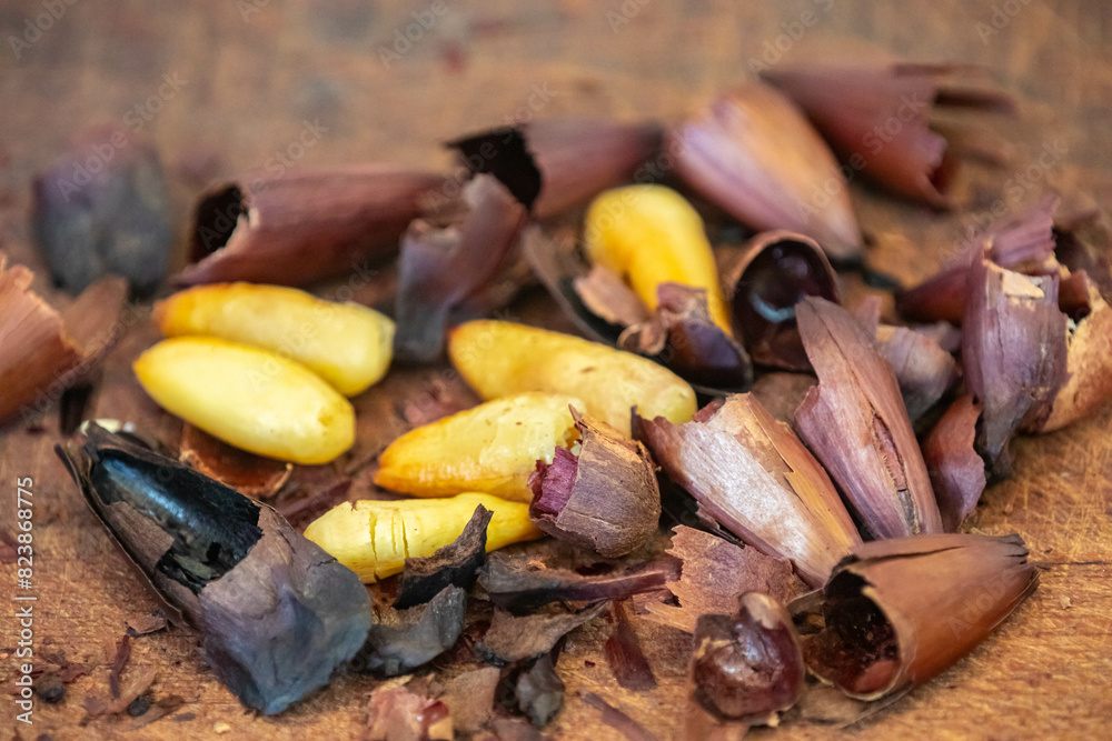 Top View salt roasted pine nut. Isolated in fine detail. Top View salt roasted pine nut. Isolated in fine detail.