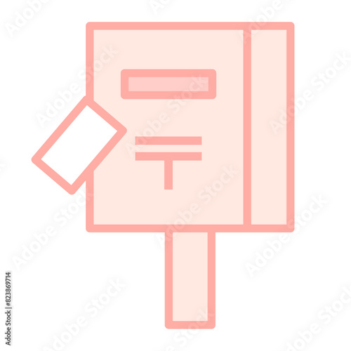 ポストに投函するシンプルなアイコンイラスト