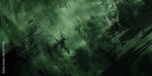 Digital art piece of an abstract background with green brushstrokes.  Artistic green abstract background with dynamic brushstrokes  perfect for modern designs.