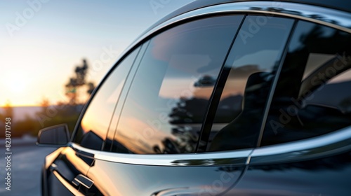 The windows are equipped with advanced electrochromic glass allowing for customizable tint and energy savings.