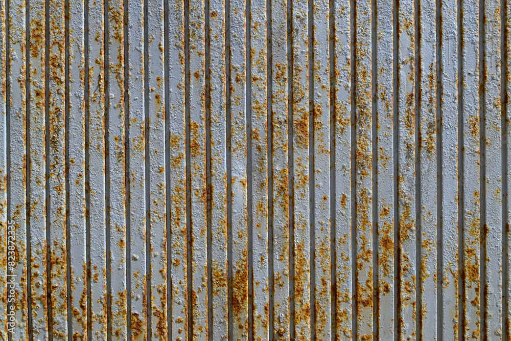 Obraz premium Weathered corrugated metal surface