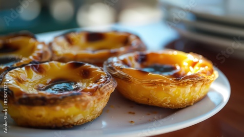 pastel nata portuguese pastry food