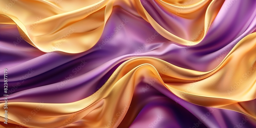 Abstract 3d gold and purple silk background Abstract 3d gold and purple silk background