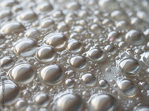 Whitened foam texture resembling the airy bubbles of shampoo