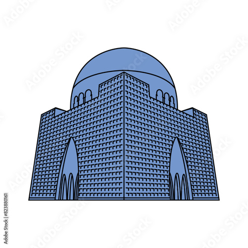 Mazar e quaid vector illustration karachi most famous place