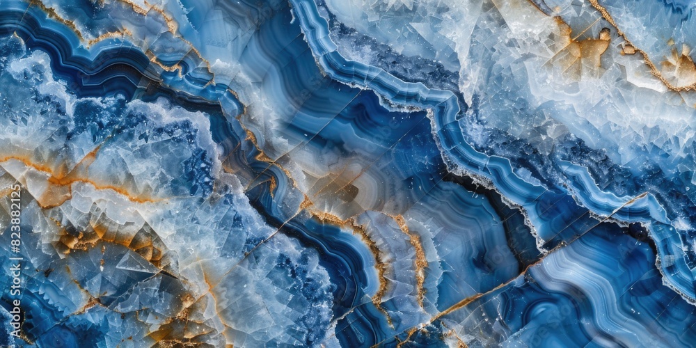 Fototapeta premium Close up shot of a blue and gold marble, suitable for various design projects