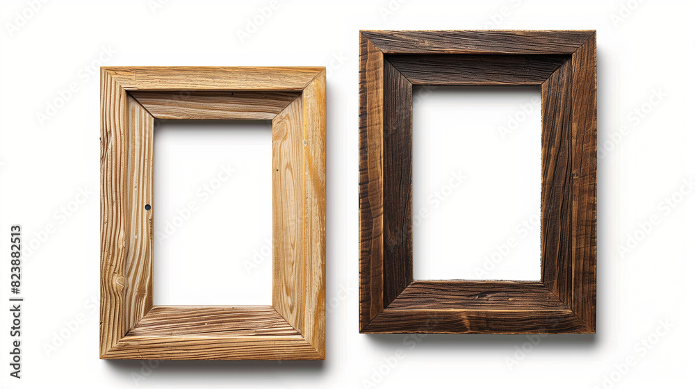 Two Wooden Frames Aligned Side by Side Two Wooden Frames Aligned Side by Side