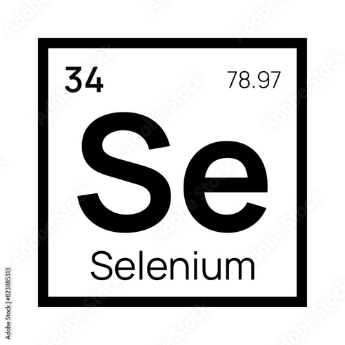 selenium chemical element of the periodic table. Vector isolated symbol Se