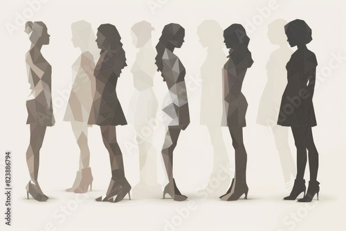 A group of women standing next to each other. Ideal for diversity and unity concepts