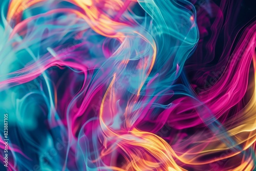 A vibrant blend of swirling neon colors, creating a dynamic and energetic abstract background.